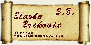 Slavko Breković vizit kartica